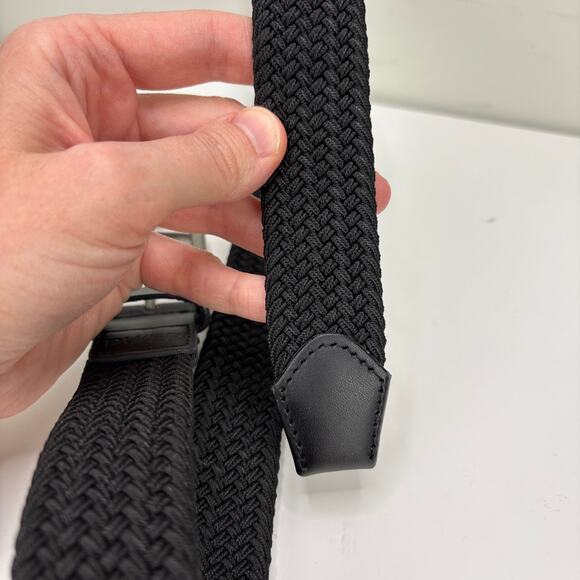 DU/ER Performance Polyester Belt Black Stretch Woven Silver 37" end to end - Picture 4 of 4
